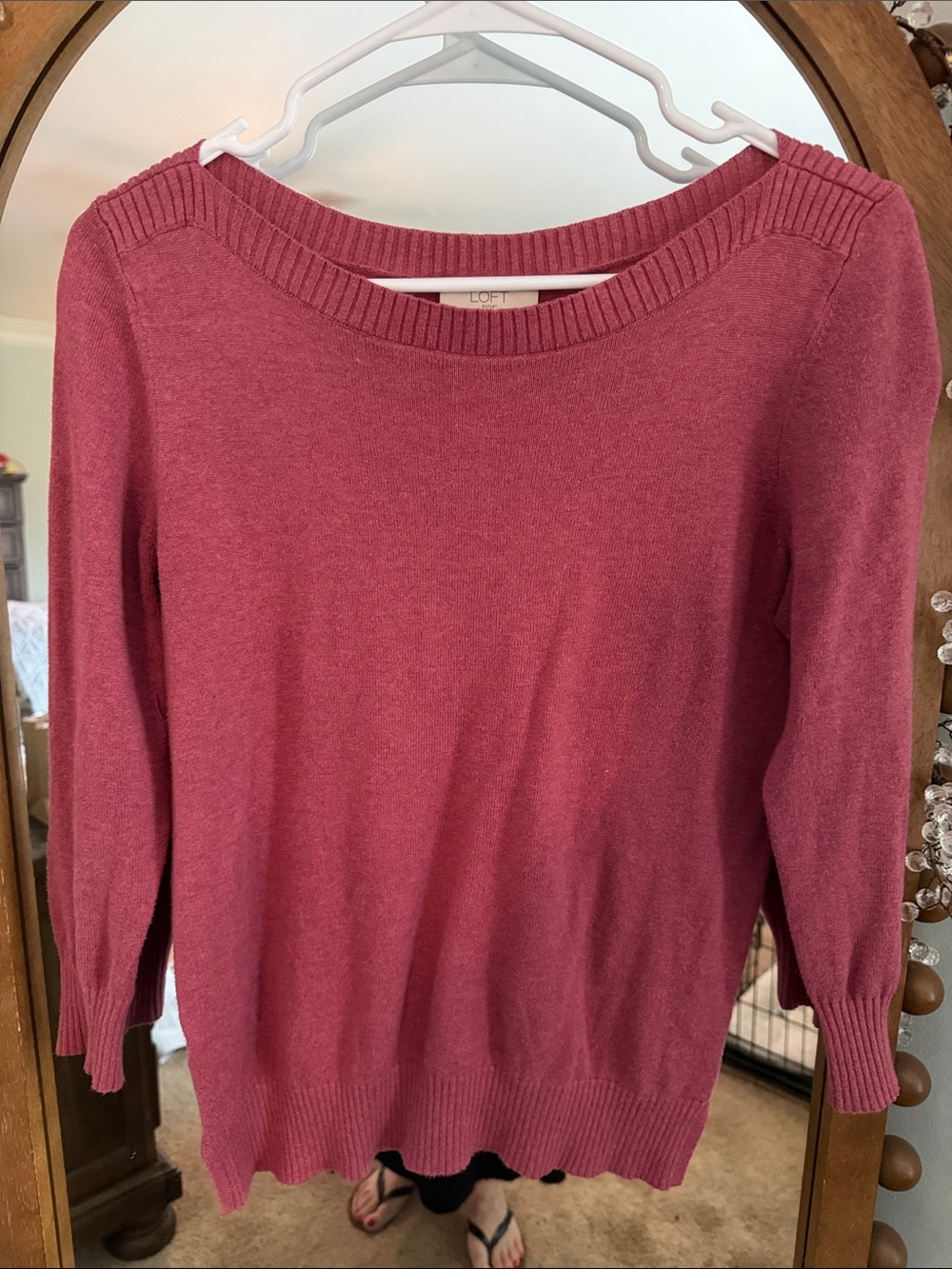 LOFT Women's Rose-Mauve Scoop Neck Sweater